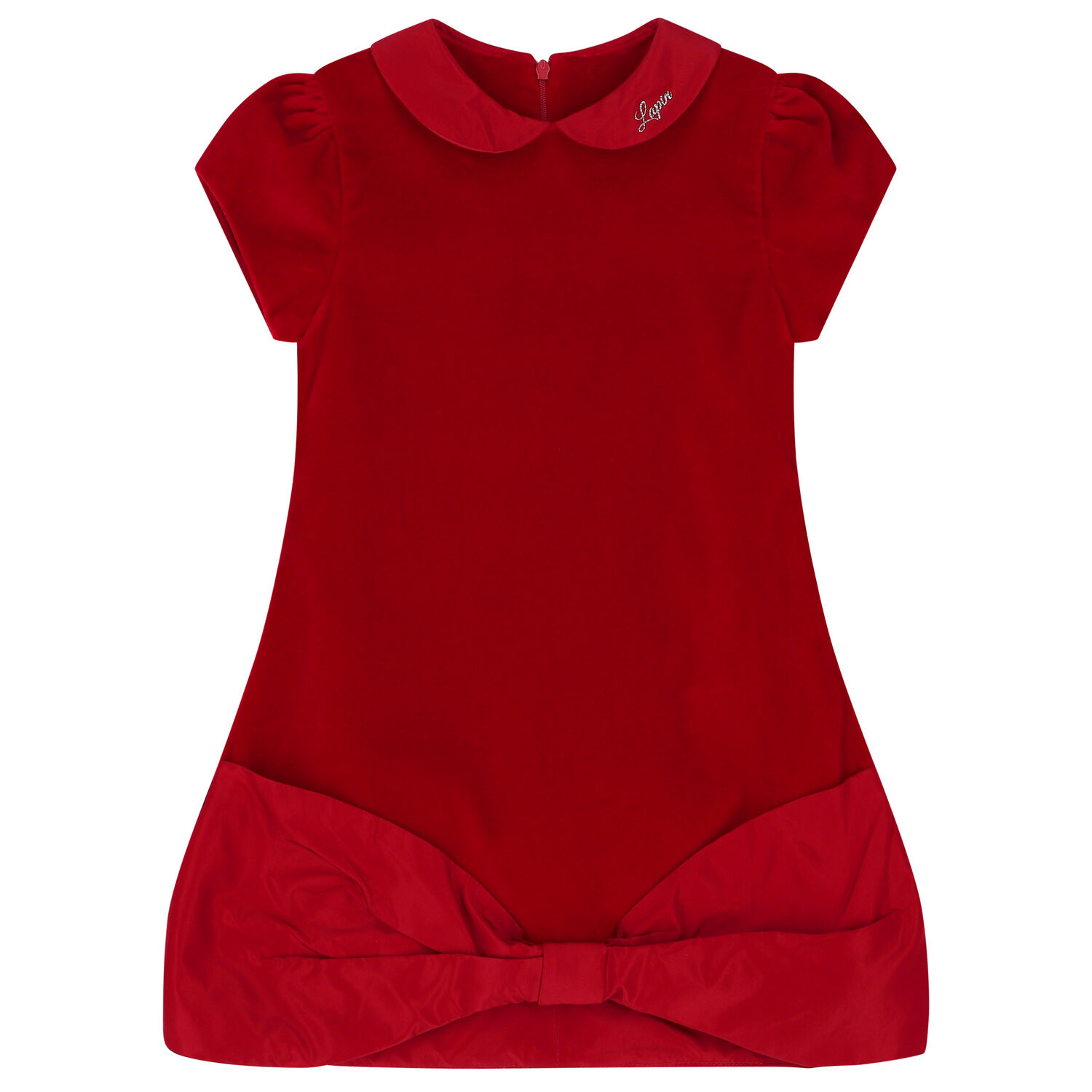 Girls Red Bow Dress, 1, hi-res